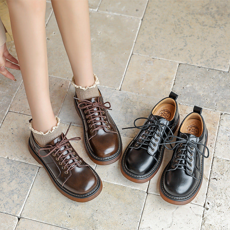 Retro Classic High Quality Genuine Leather Shoes for Women