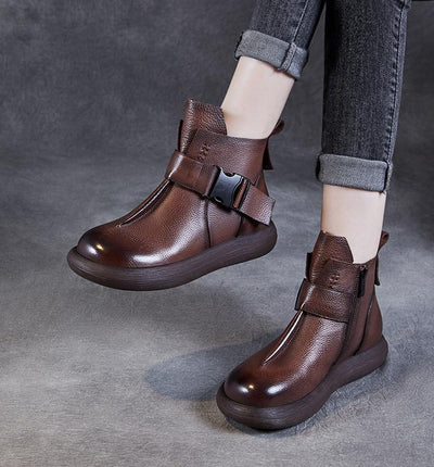 Women Autumn Platform Buckle Short Boots