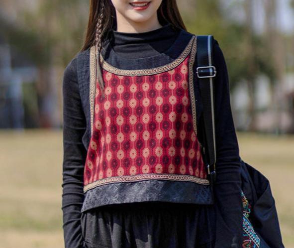 Ethnic Style Brushed Cotton Vests for Women