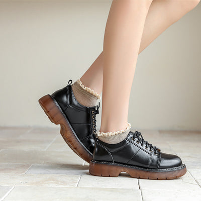 Retro Classic High Quality Genuine Leather Shoes for Women