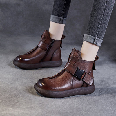 Women Autumn Platform Buckle Short Boots