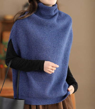 Women Stylish Warm Turtleneck Knitted Vest