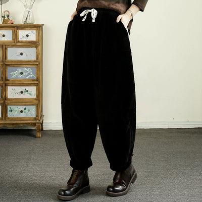 Women Autumn Warm Corduroy Harem Pants