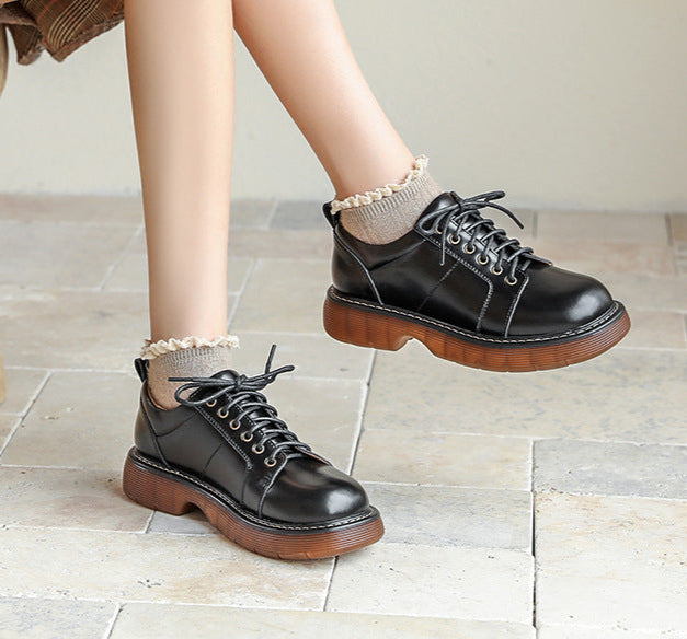 Retro Classic High Quality Genuine Leather Shoes for Women