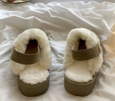 Cozy Warm Fuzzy Plush Suede House Slippers for Indoor & Outdoor