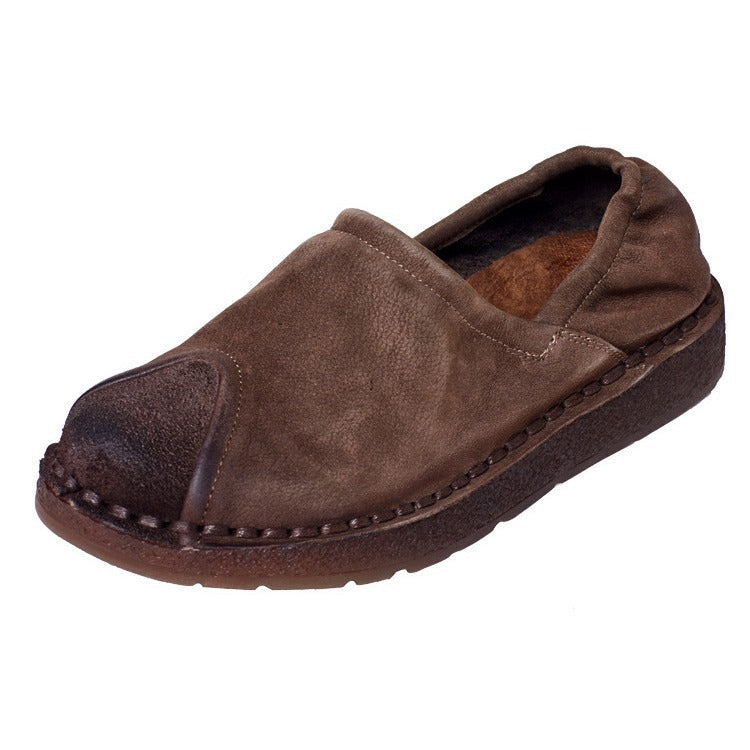 Babakud Women Retro Cozy Handmade Leather Flats