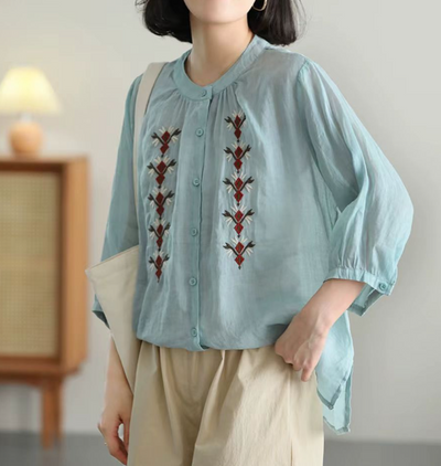 Babakud Women Elegant Ramie Blouse