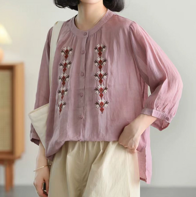 Babakud Women Elegant Ramie Blouse