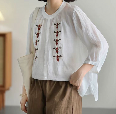 Babakud Women Elegant Ramie Blouse