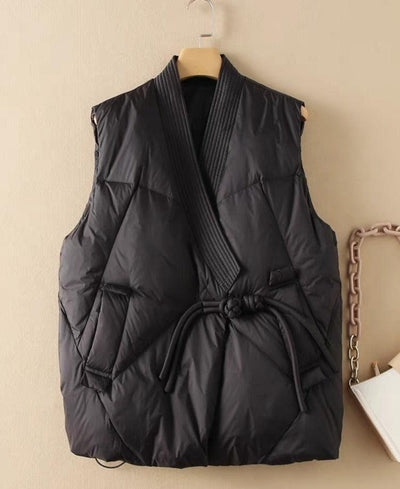 Women Solid Color Warm Puffer Vest