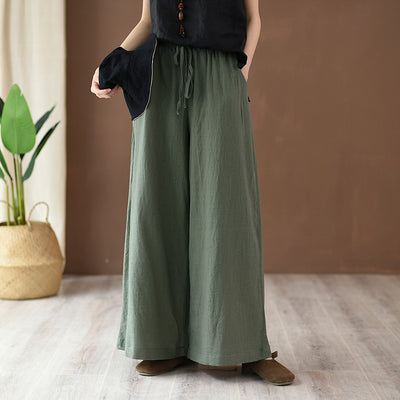 Spring Summer Women Linen Casual Pants