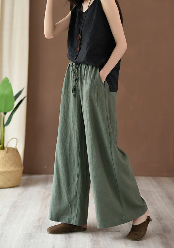 Spring Summer Women Linen Casual Pants