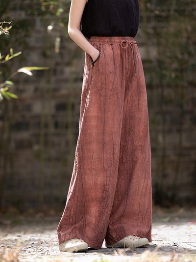 Spring Summer Women Retro Linen Casual Pants