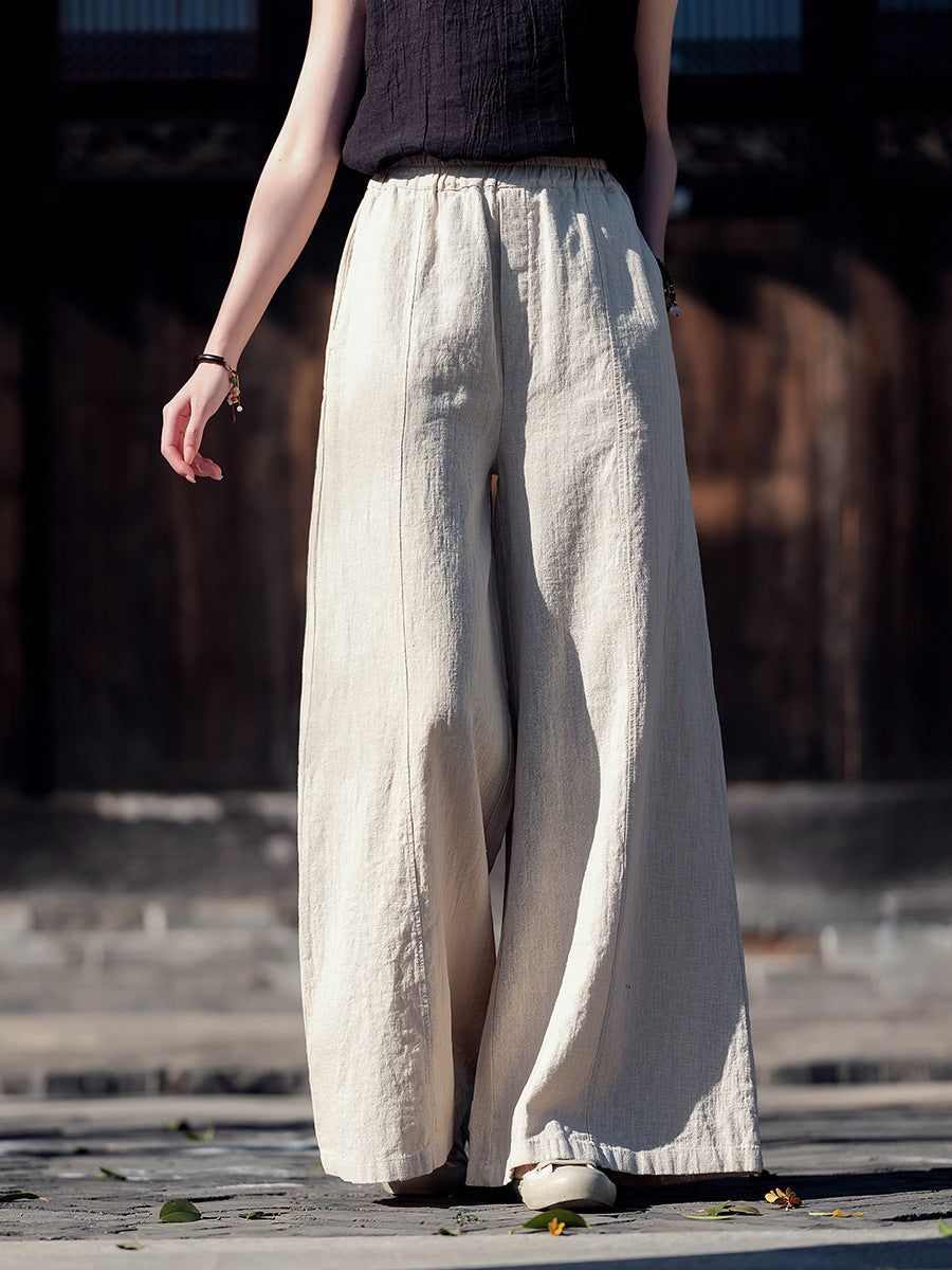 Women Summer Linen Casual Retro Loose Pants