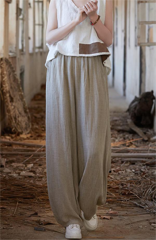 Women Summer Linen Casual Pants