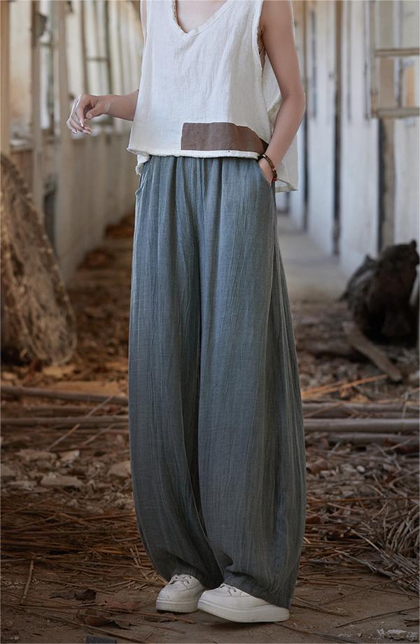 Women Summer Linen Casual Pants