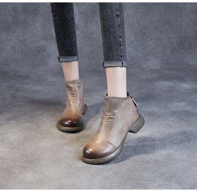 Bottes minimalistes en cuir noir souple de printemps 