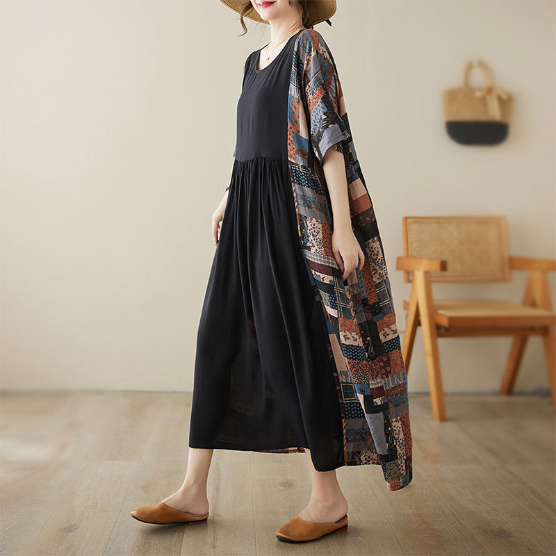 Women Summer Plus Size Loose Cotton Dress