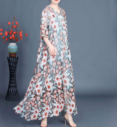 Babakud Plus Size-Floral Printed Loose Summer Dress