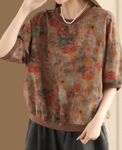 Babakud Women Spliced Tencel Hemp Tee