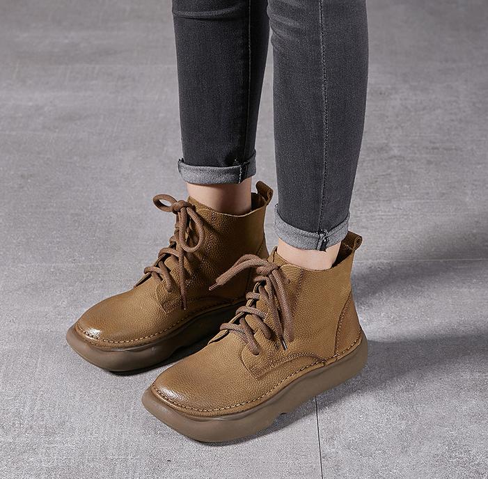 Ethnic Style Soft- Soled Platform Ankle Boots