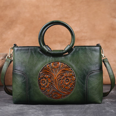 Fashion PU Embossed Retro Handbags