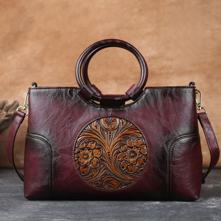 Fashion PU Embossed Retro Handbags