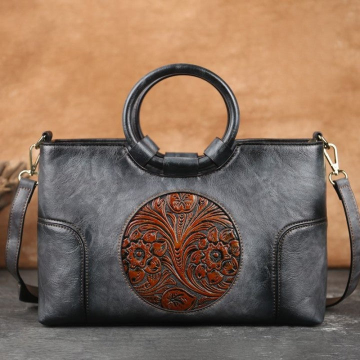 Fashion PU Embossed Retro Handbags