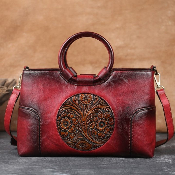 Fashion PU Embossed Retro Handbags