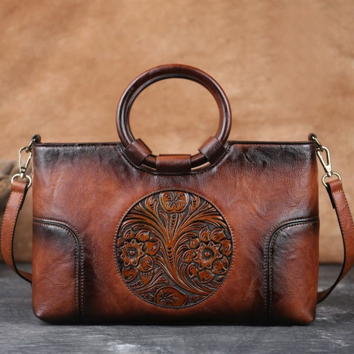 Fashion PU Embossed Retro Handbags