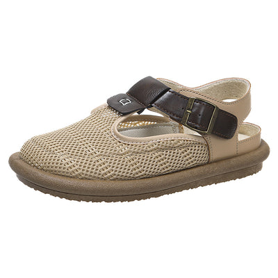 Linen Closed-Toe Thick Sole Mesh Breathable Sandals