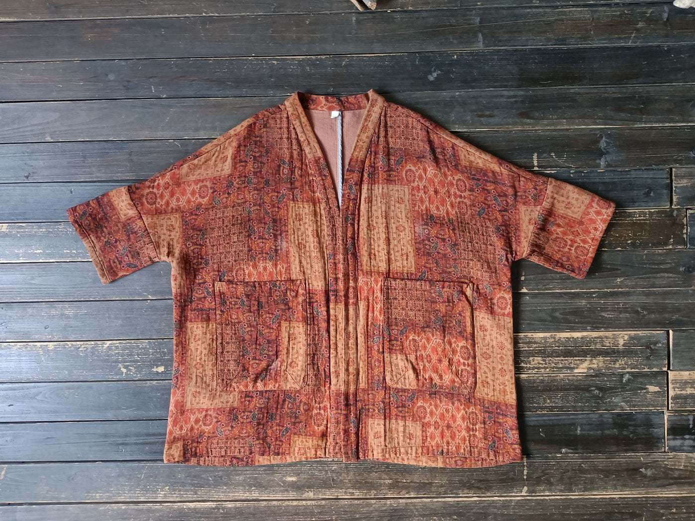 Retro Ethnic Printed Loose Cardigan Cotton Linen Outerwear