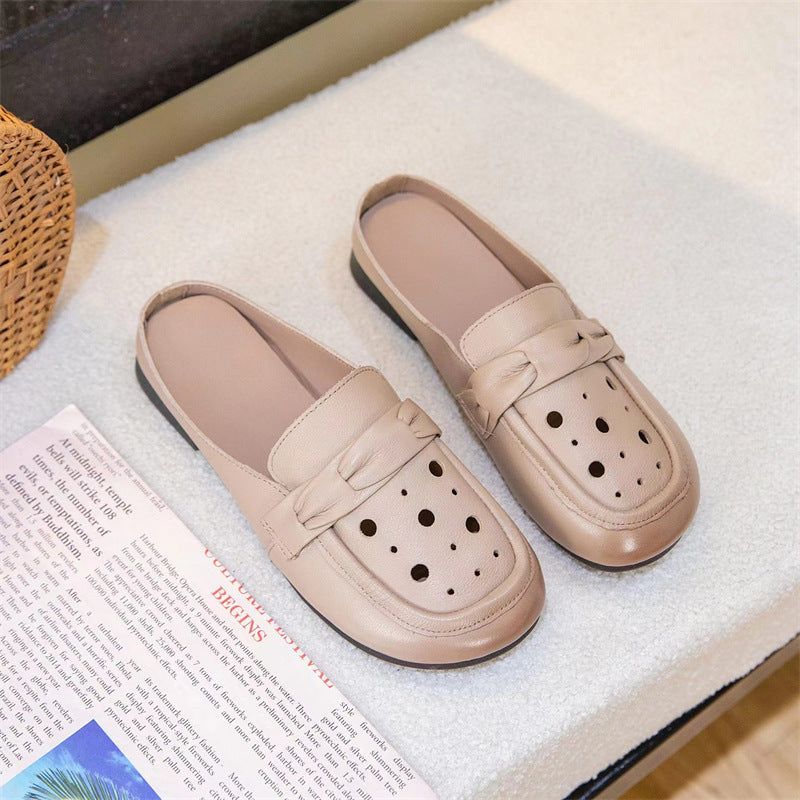 Retro Hollow Soft Soled Slip- On Shoes for Women