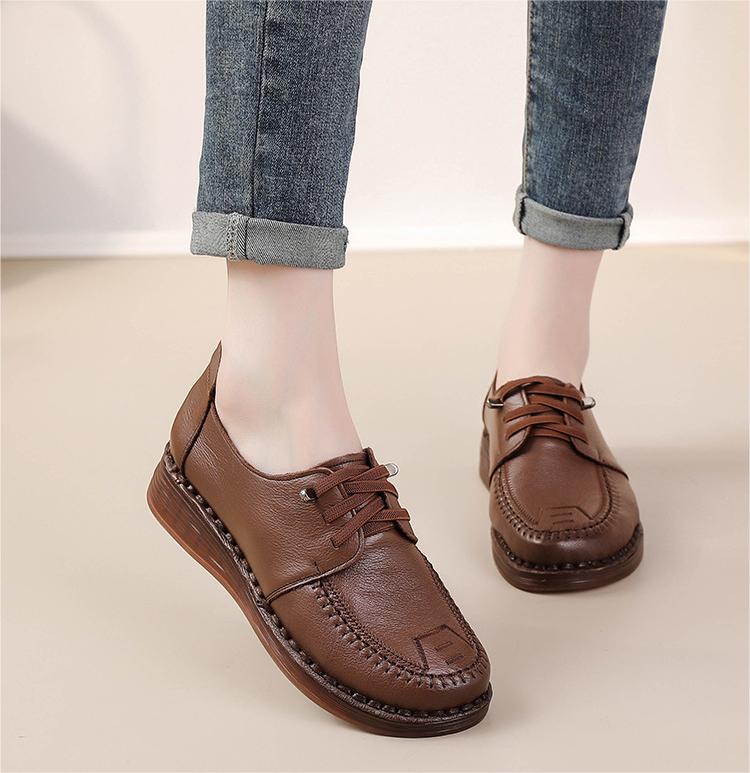 Retro Soft Soled Leather Shoes for Women