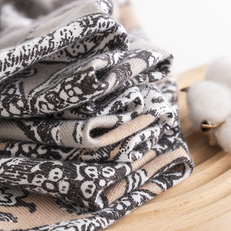 Women Retro Ethic Printed Warm Scarf