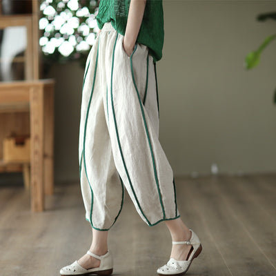 Women Summer Cotton Linen Pants