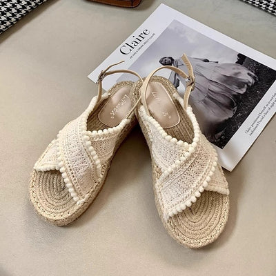 Vacation Thick Sole Woven Sandals for Women