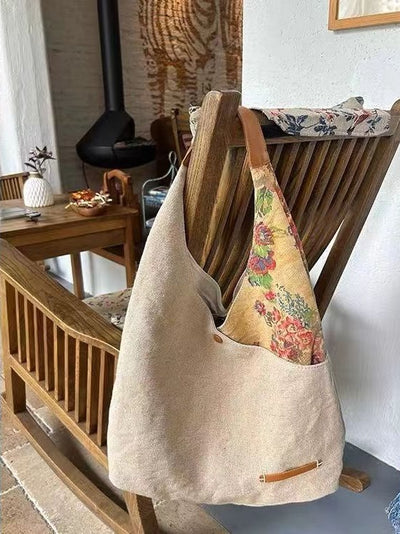 Vintage Printed Triangle Canvas Tote Bags