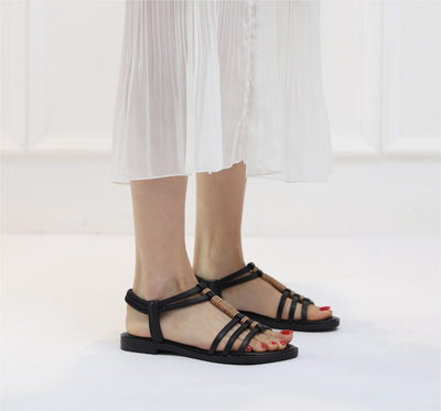 Women Boho Retro Low Heel Roman Sandals