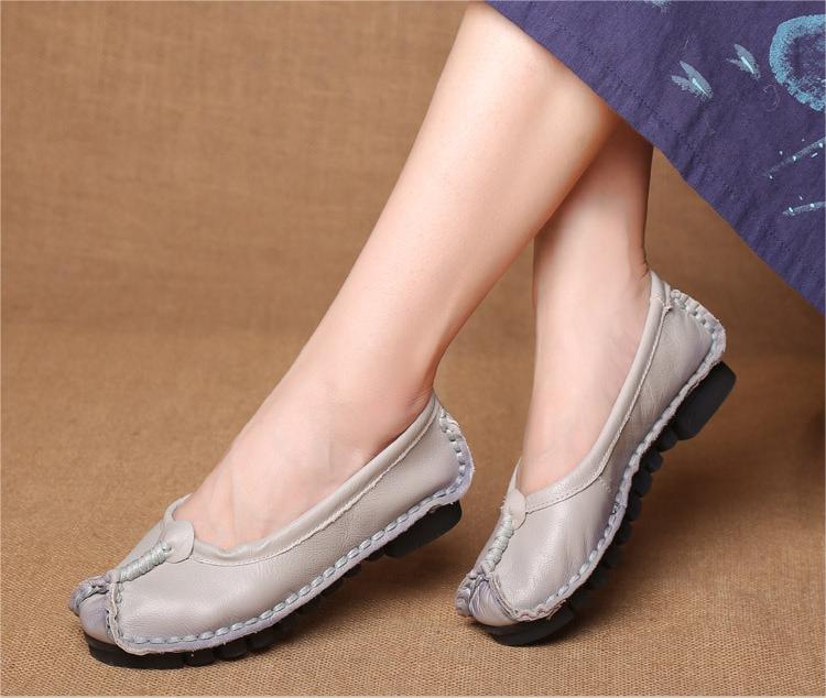 Women Casual Twisted Handmade Flat Leather Shoes