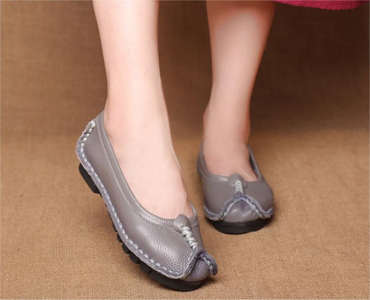 Women Casual Twisted Handmade Flat Leather Shoes