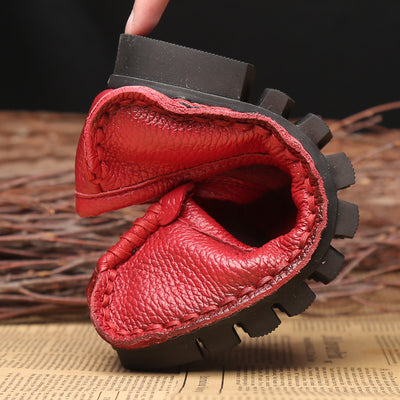 Women Casual Twisted Handmade Flat Leather Shoes