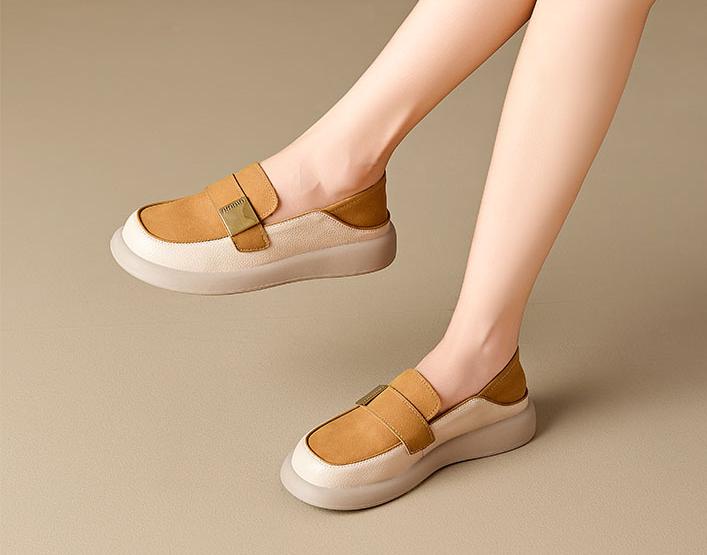 Women Color Block Platform Casual Slip-Ons