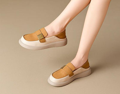 Women Color Block Platform Casual Slip-Ons