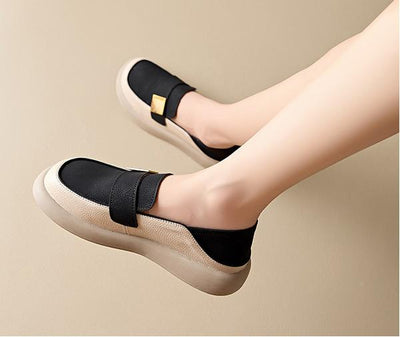 Women Color Block Platform Casual Slip-Ons