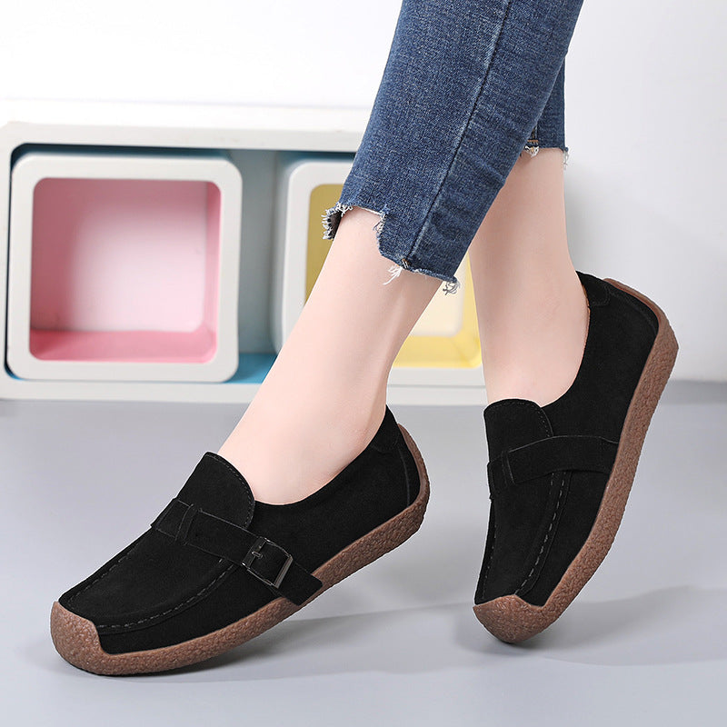 Women Comfort Casual Leather Flat Shoes