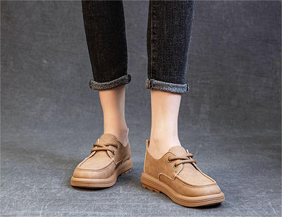 Women Gommino Comfortable Low-Heeled Leather Shoes