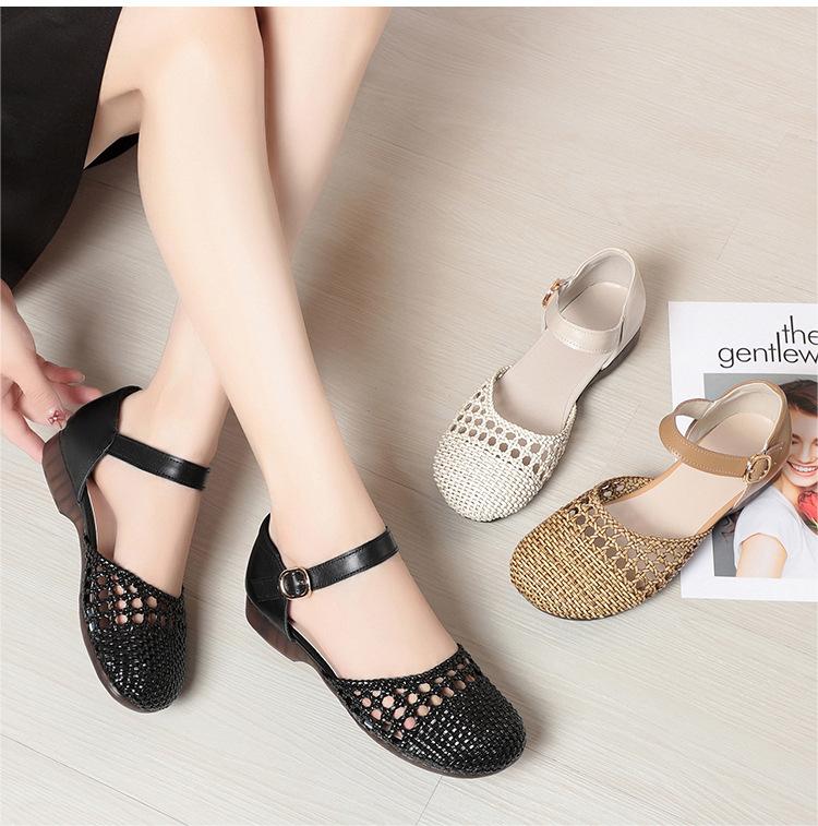 Women Hollow Woven Soft Soled Sandals