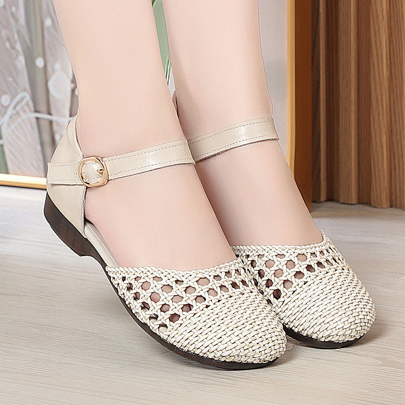 Women Hollow Woven Soft Soled Sandals