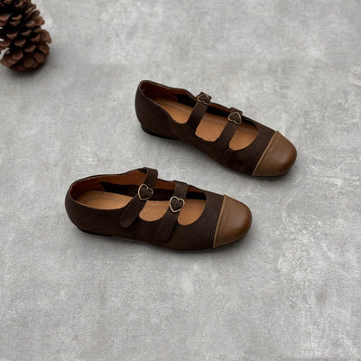 Women Retro Handmade Buckle Leather Shoes